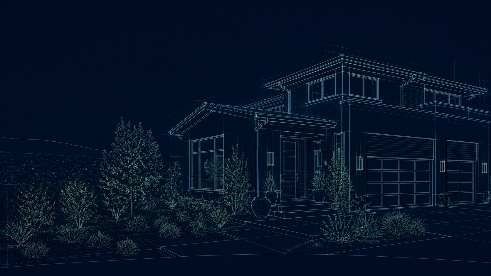Architectural blueprint of a California home